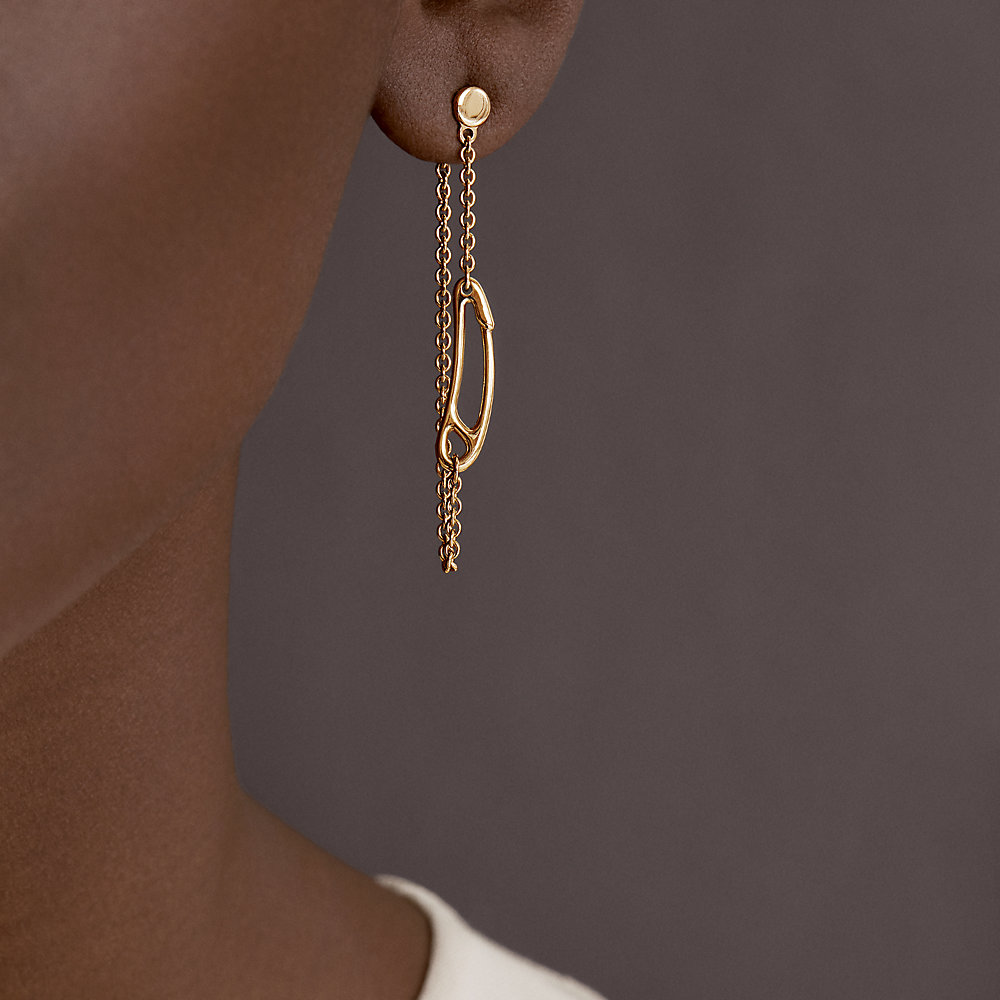 Chaine d'ancre Mini Punk earrings, very small model | Hermès